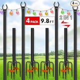 FEED GARDEN String Light Poles for Outside,9.8FT Metal Poles for Outdoor String Lights, Stand Poles for Deck | Lumora