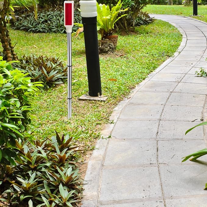 Uonlytech Solar Driveway Marker Lights for Night Landscaping Lighting Solar Double Entrance Visibility Post Outdoor Decor at Reflector Reflective Weather Garden Sided Pathway