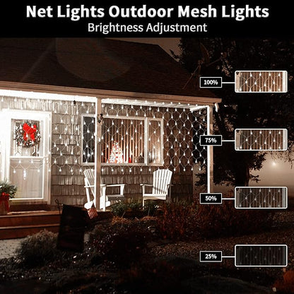 ZAIYW 660 LED Net Lights 20Ft x 13Ft Large Christmas Net Lights Plug in, Waterproof Outdoor Mesh Lights with Remote Control Timer for Bushes Garden Tree Holiday Decor (Cool White)