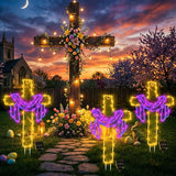Retisee 3 Pack Easter Cross Solar Garden Lights Outdoor-12 Inch LED Lighted Cross Yard Stakes, Waterproof Solar | Lumora