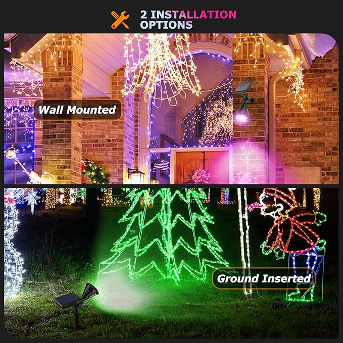 Color Changing Solar Spot Lights Outdoor, 21 LEDs Brightness Solar Pathway Lights Outdoor, IP67 Waterproof Exterior | Lumora