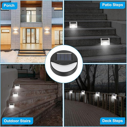 PATIKIL Solar Lights Outdoor Waterproof, 2Pack Wall Sconce LED Stair Light for Decor, Deck, Step, Fence, Porch and Patio, Warm White