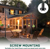 String Light Poles 2 Pack, 10FT Patio Light Poles for String Lights Metal Post Pole with Hooks to Hang Outdoor | Lumora