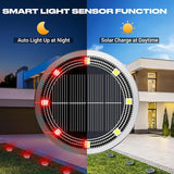 Peasur Mini Solar Ground Lights Outdoor, 4 Pack Flat Solar Powered Disc Lights, IP68 Waterproof, Anti-Rust | Lumora