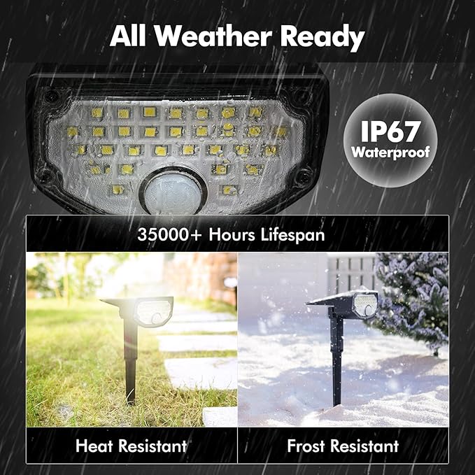 AloftSun Solar Motion Sensor Outdoor Lights,Waterproof Motion Sensor Spot Lights- 30 LED/3 Modes Solar Powered | Lumora