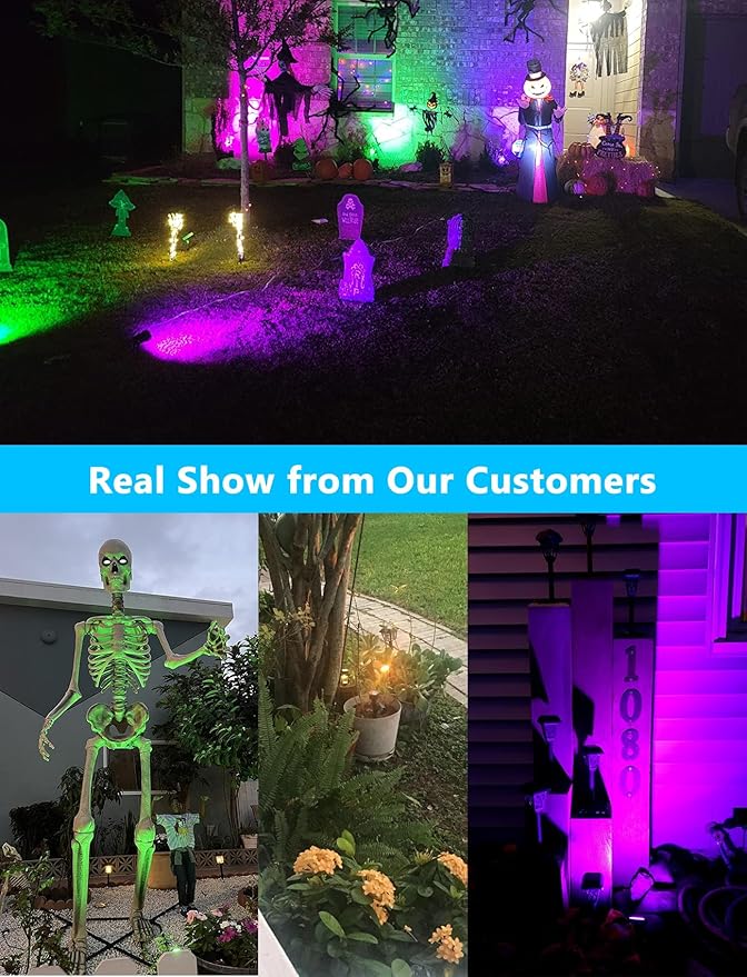 OurLeeme Lawn Flood Light Stake, 2-in-1 Waterproof Outdoor Remote controlle Landscape Lighting Spotlight Wall Light | Lumora