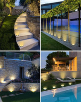 btfarm 16 Pack Solar Lights Outdoor, 8 LED Solar Ground Lights IP65 Waterproof Flat Solar Disc Light, Pathway | Lumora