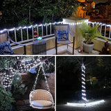 JMEXSUSS 2 * 200 LED White Solar Rope Lights, 66ft IP 65 Waterproof Solar String Light Outdoor, 8 Modes Christmas | Lumora