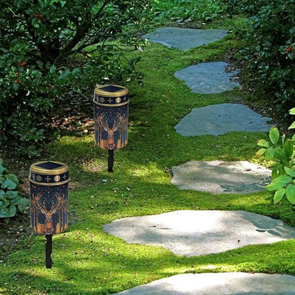 Reindeer Solar Lights Outdoor Decor,Solar Powered Stakes Decorative Memorial Lights Garden Yard Lawn Pathway Grave Cemetery Decoration