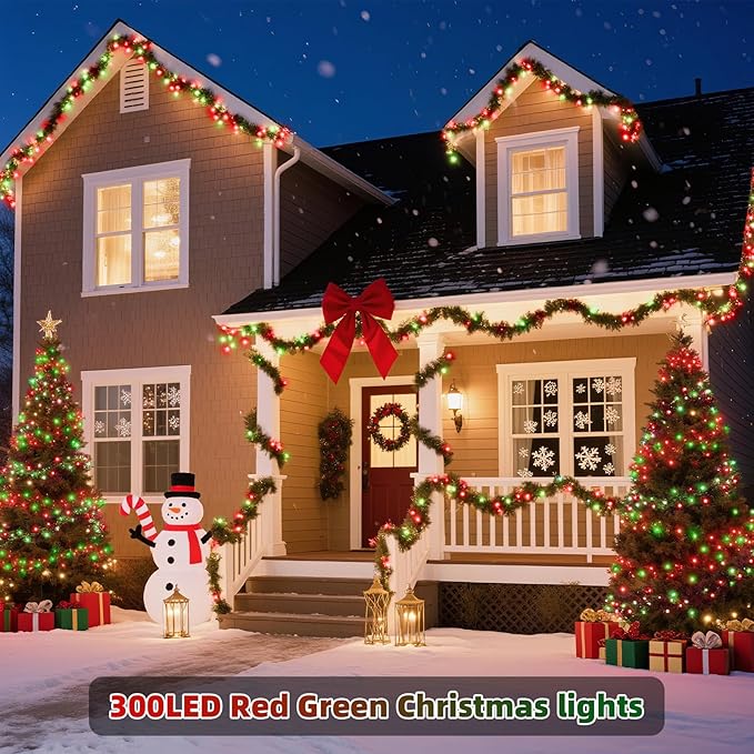 XTF2015 Christmas String Lights, 105ft 300 LED Christmas Lights 8 Modes Memory Function & Timer- UL Certified | Lumora
