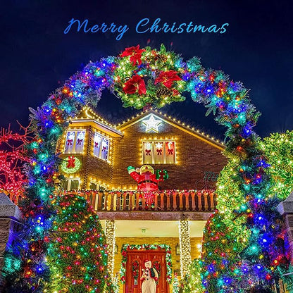 FULLBELL Black Christmas Light String, 33Feet, 100 LED Multicolor Christmas Decorations, Indoor Tree Party, Bedroom Decor (Multi Color- Black Wire)