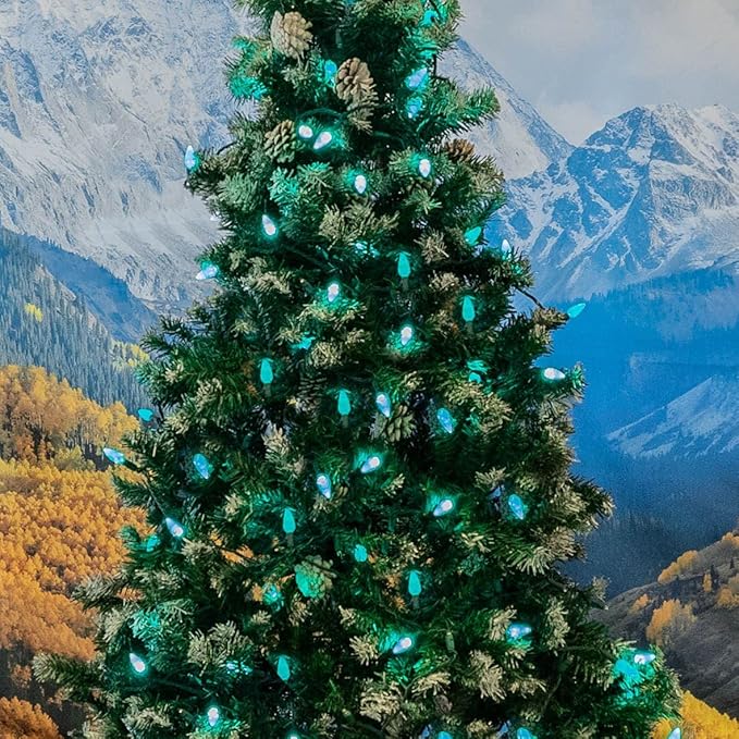 Novelty Lights 24FT 70 LED C6 Christmas String Lights, Outdoor Commercial Grade Tree Decorations, Permanent LED | Lumora