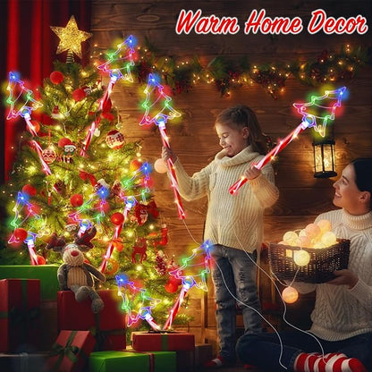 Christmas Pathway Lights Outdoor Decorations 27inch with Stake, 6/18H Timer 8 Modes LED Candy Cane Pathway Lights Outdoor, 32 FT Colorful Xmas Decorations for Walkway Yard Decor 10 Pack