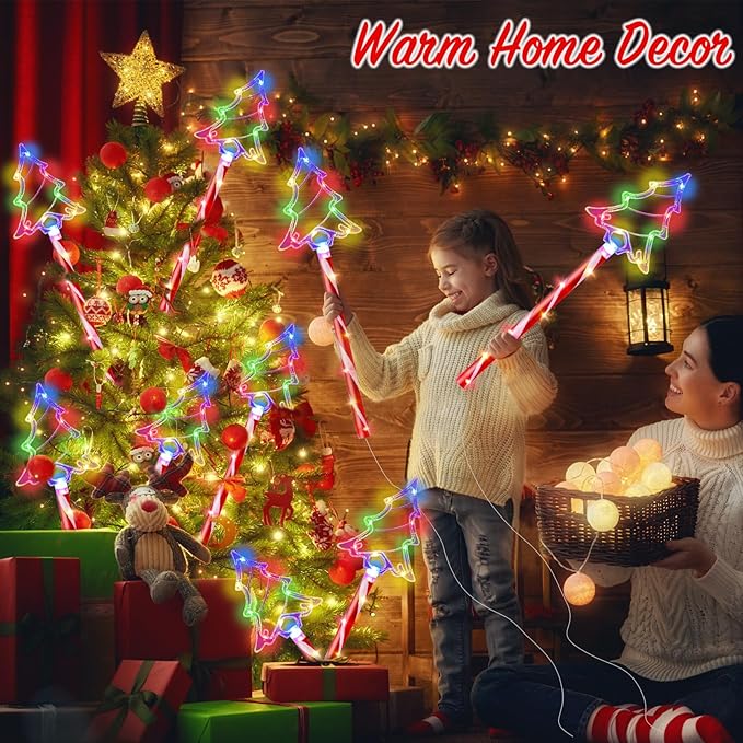 Christmas Pathway Lights Outdoor Decorations, 6/18H Timer 8 Modes, UL588 & IP65 Waterproof - Plug-in 4.5V LED Pathway Light (Not Solar) Pathway Lights Outdoor, Colorful Xmas for Walkway Decor 5 Pack