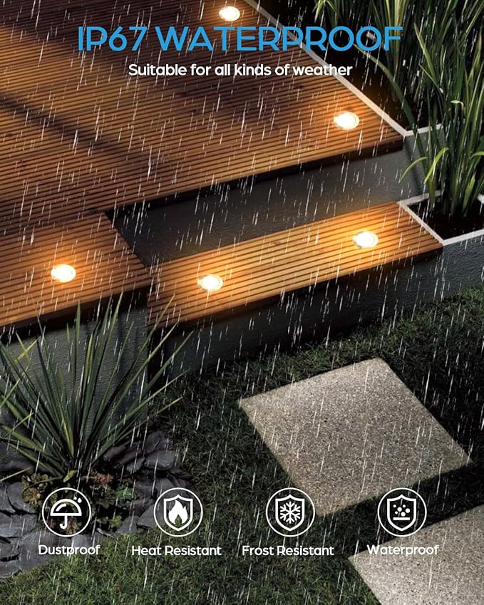 HIBOITEC Low Voltage Deck Lights Recessed Kit with Transformer Dimmable Timer and Photocell Sensor Outdoor LED Deck | Lumora