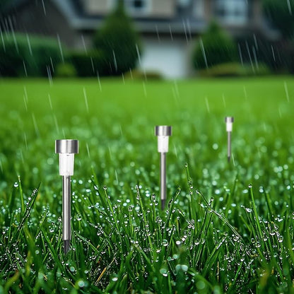 Solar Lights Outdoor Waterproof, 12 Pack Bright Stainless Steel Pathway Lights, Solar Pathway Light with Auto On/Off, Warm White Light for Garden,Yard,Walkway and Landscape