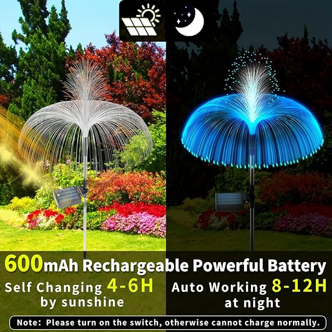 AcaJoe Solar Lights Outdoor 3 Pack 7 Colors Changing Jellyfish Solar Garden Lights Outside Waterproof for Yard Pathway Lawn Festival Wedding Party Decoration