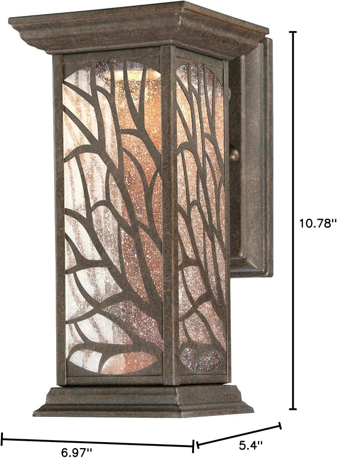 Westinghouse Lighting 6312000 Glenwillow One-Light LED, Victorian Bronze Finish with Clear Seeded Glass Outdoor Wall Fixture, 1 Pack