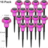 16 Pack Halloween Solar Lights Outdoor Hot Pink Solar Pathway Lights Outdoor Purple Mushroom LED Waterproof | Lumora