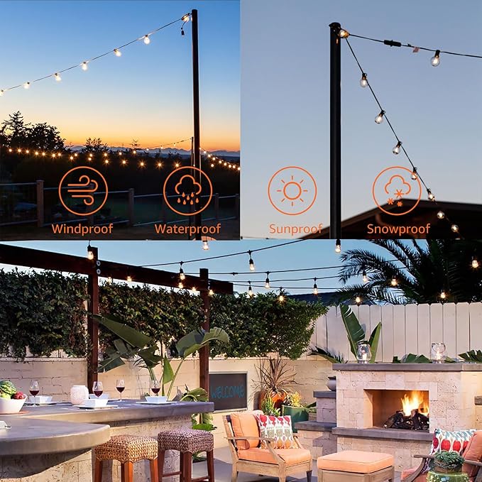 String Light Hanging Kit with 400FT Vinyl Coated 304 Stainless Steel Wire Rope, Globe String Light Suspension Kit | Lumora