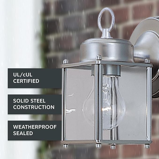 DESIGNERS FOUNTAIN Preston Outdoor Light Fixture, 8 Inch Exterior Wall Lantern Sconce for Front Door, Patio and | Lumora