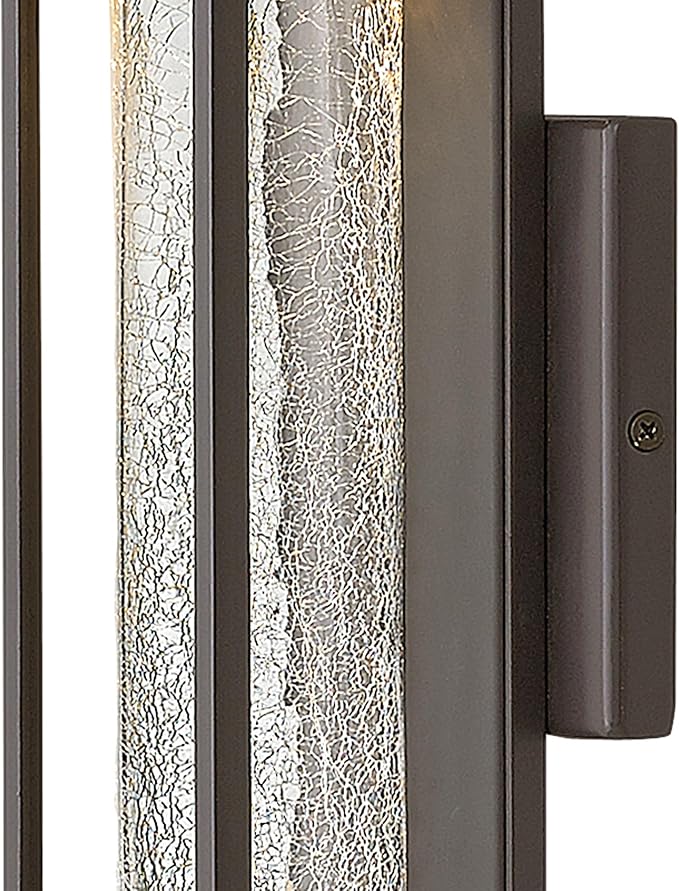 Hinkley Vapor Medium Wall Mount Outdoor Lantern - Modern, 1-Light, Aluminum, Crackle Glass, Bulb Included - Bronze | Lumora