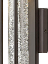 Hinkley Vapor Medium Wall Mount Outdoor Lantern - Modern, 1-Light, Aluminum, Crackle Glass, Bulb Included - Bronze | Lumora