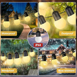 12FT Warm White LED Outdoor String Lights, Waterproof Dew Table Lamps, shatterproof Spherical Bulbs, Porch | Lumora