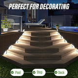 JSOT Solar Step Stair Lights Outdoor Yard Decor 8 Pack, IP65 Waterproof Deck Lighting for Outside Solar Powered | Lumora