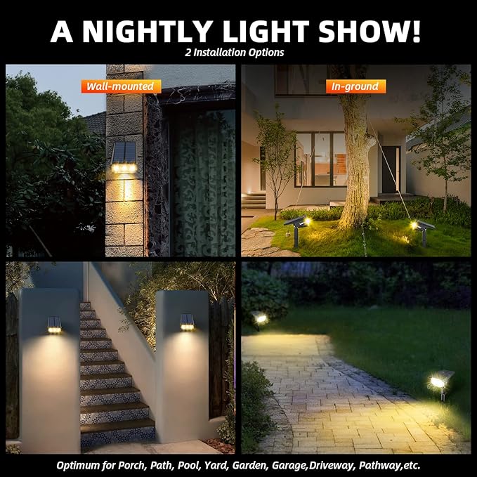 3 Brightness Modes Solar Outdoor Lights with Super Bright 40LEDs, 360 Adjustable Lighting Angle, USB Charging | Lumora