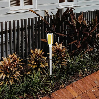 Solar Lawn Stake Lamp Outdoor Solar Pathway Light Yellow LED Traffic Warning Light for Driveway Garden Patio Yard