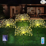Solar Garden Lights 4-Pack Waterproof Decorative Pathway Firefly Lights for Courtyard & Garden Party Warm White | Lumora