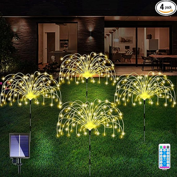 Solar Garden Lights 4-Pack Waterproof Decorative Pathway Firefly Lights for Courtyard & Garden Party Warm White | Lumora