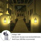 LIT-PaTH Outdoor Wall Lantern, Wall Sconce as Porch Lighting Fixture, E26 Medium Base Max 60W, Aluminum Housing | Lumora