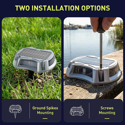 AGPTEK 5 In 1 Solar Driveway Lights Outdoor with Ground Spikes, IP67 Waterproof Solar Lights with 5 Modes (Blue/White/Warm/Mixed/Flashing) for Deck, Stairs, Pathway, Garden, Patio(Rectangle, 12 Pack)
