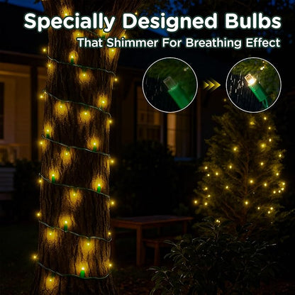 Christmas String Lights (Warm White -Breathing, 33.3FT), Mini LED String Lights, Waterproof Fairy Lights for Outdoor Indoor Holiday Party Patios Wedding Valentines Day Halloween Xmas Decor