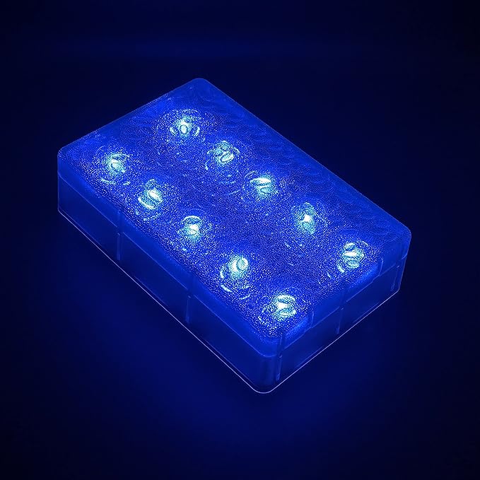 Blue 6x9 Solar Paver Lights, Decor Pavement, DIY, +24h Lights on, Rechargeable Battery, Strength Polymer, vehicular Traffic and Water Resistent, Perfect for Sidewalk, Driveway, Pool Deck&More