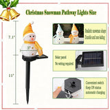 Solar Christmas Snowman Pathway Lights Outdoor Decor, 4pcs Waterproof Snowman Stake Landscape Lights, Solar Powered | Lumora