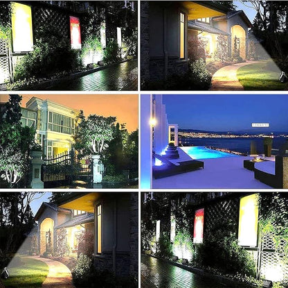 HANNAHONG 20W RGB LED Landscape Spot-Light,16 Color Changing&4 Mode Flash,Dimmable,5 Ft Cable Plug in,IP66 Waterproof Outdoor Wall Washer Security Flood Light,Garden,Halloween Decor