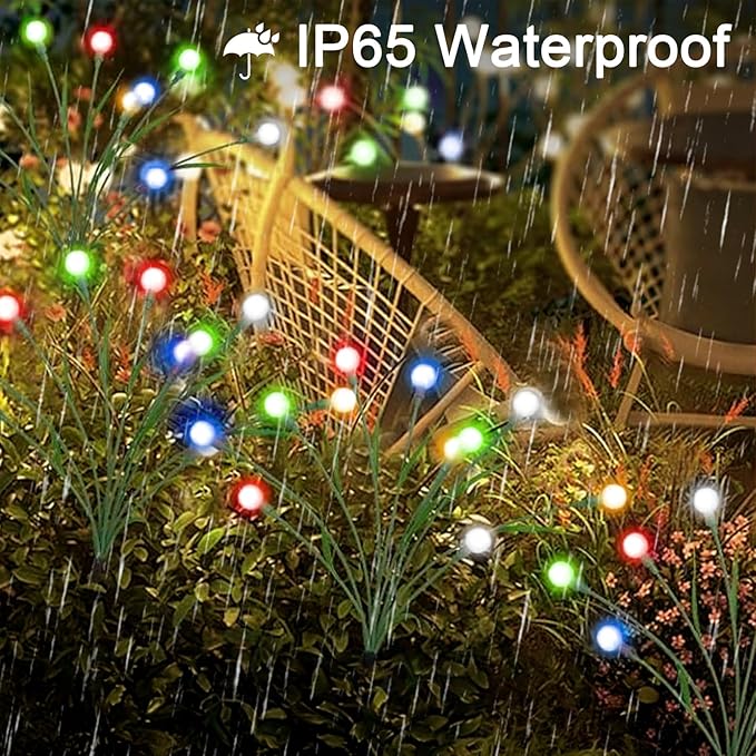 2 Pack Solar Garden Lights, 20 LEDs Solar Lights Outdoor, Solar Swaying Firefly Lights, Garden Solar Lights, Solar Firefly Lights Outdoor Waterproof for Yard Patio Pathway Decoration
