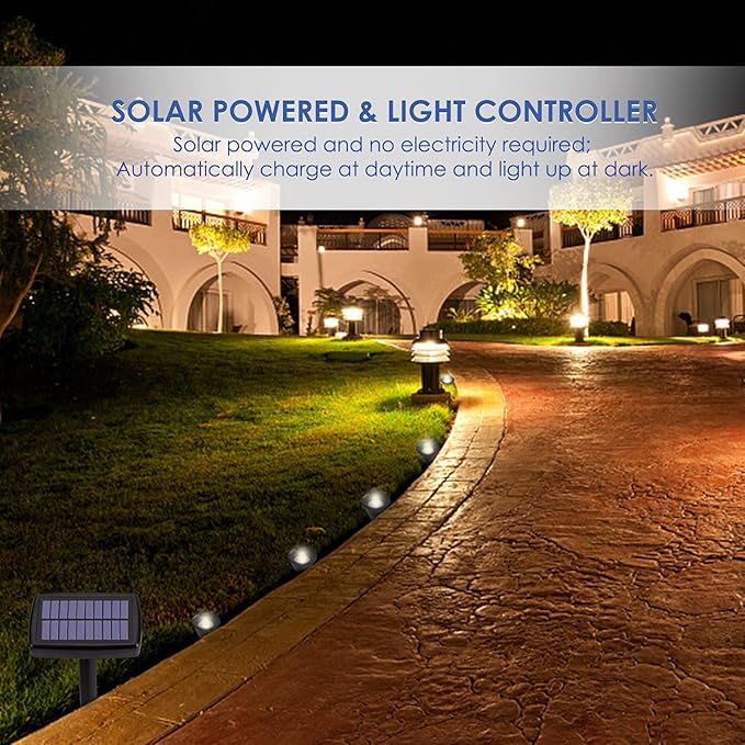 Solar Pathway Ground Lights 10 LED Solar String Ground Lights Solar Powered Inground Lights for Garden Lawn Walkway | Lumora