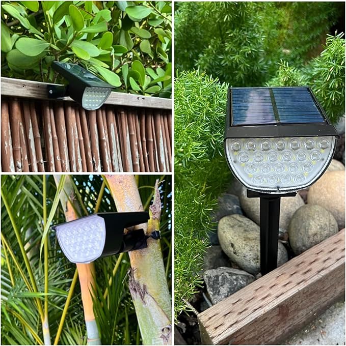 Solar Lights Outdoor Waterproof IP65, Solar Powered 76 LED 3 Lighting Modes Solar Spot Lights Outdoor for Yard | Lumora