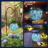 VCUTEKA Hanging Solar Lanterns Mosaic Solar Lights with Hook Up, Outdoor Garden Lights Decor for Yard Tree Fence | Lumora