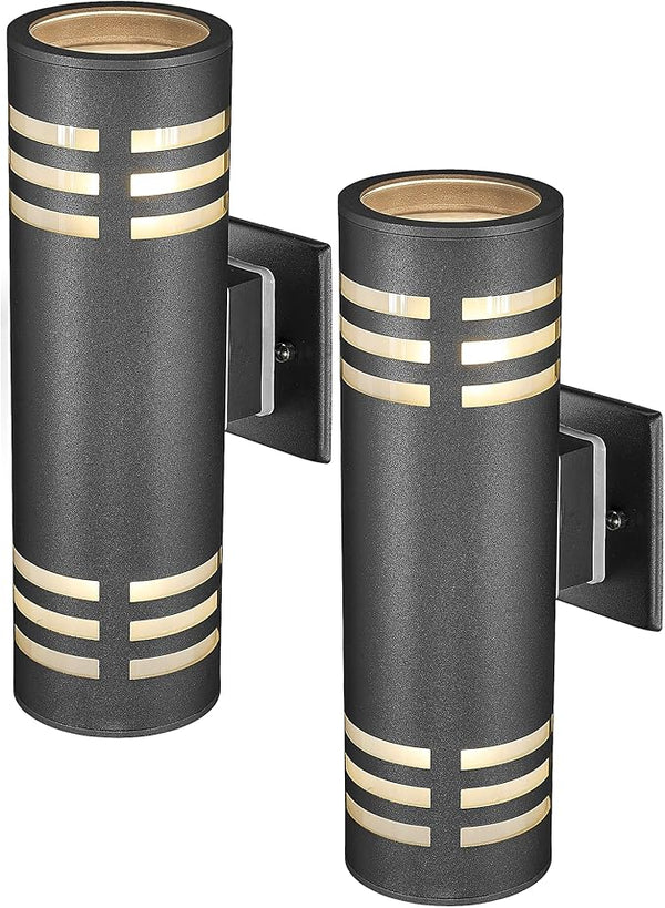 TENGXIN Outdoor Exterior Wall Light,Up and Down Cylinder Modern Porch Light,Stainless Steel 304 and Toughened | Lumora