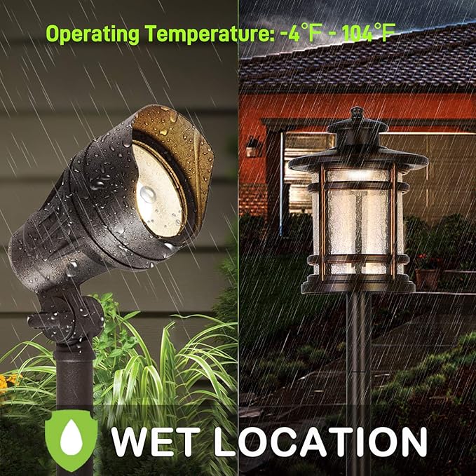 hykolity 8 Pack Low Voltage LED Landscape Kits, 12V Pathway Flood Light Kits, 10W 390LM and 3.4W 155LM Wired for | Lumora