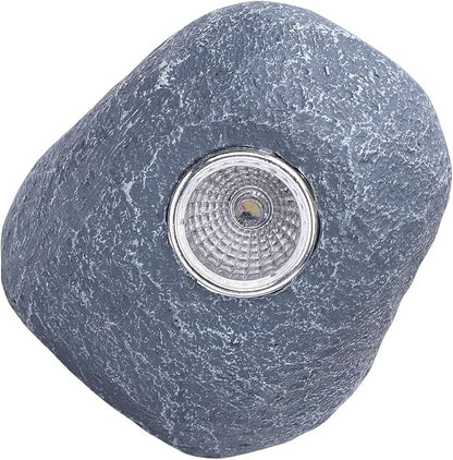 GLOGLOW Solar Garden Rock Lights, Synthetic Adjustable LED Solar Spotlights for Outdoor Pathway and Yard Lighting, Provides Warm Glow and EcoFriendly Ambiance