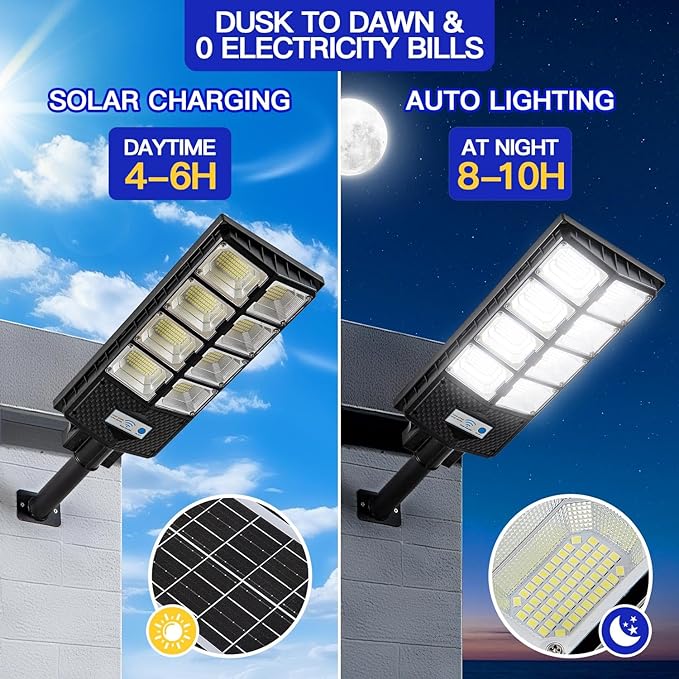 Waterproof Solar Lights Outdoor for Patio & Yard, Dusk to Dawn Motion Sensor Security Lighting, High Brightness Solar-Powered Garden Pathway Lamps-2 Pack