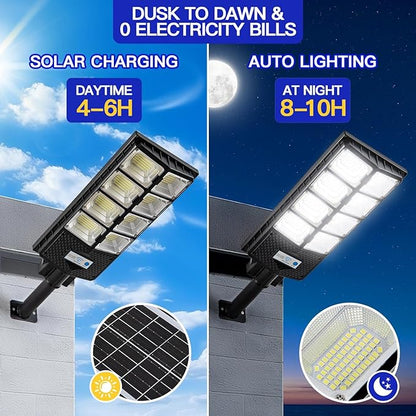 Waterproof Solar Lights Outdoor for Patio & Yard, Dusk to Dawn Motion Sensor Security Lighting, High Brightness Solar-Powered Garden Pathway Lamps-2 Pack