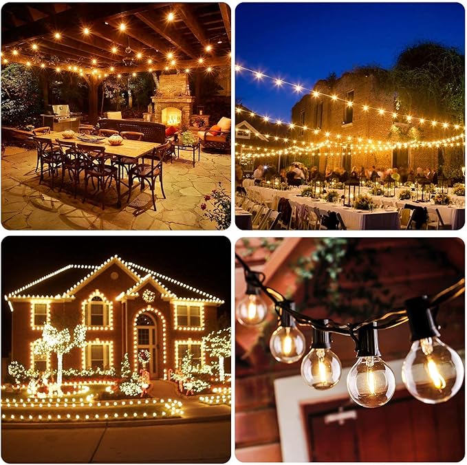 150FT LED Globe Outdoor String Lights, Dimmable Patio With 75+2 G40 Shatterproof Bulbs, Waterproof Outside Hanging | Lumora
