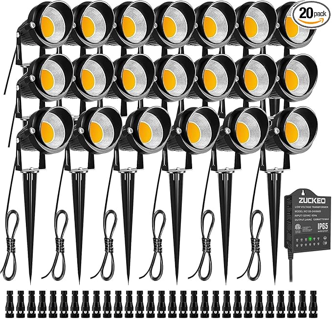 ZUCKEO 5W LED Low Voltage Landscape Lights with Timer Transformer 12V 24V Outdoor Landscape Lighting Kit with | Lumora